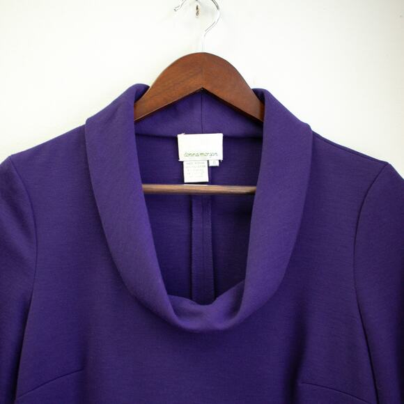 Donna Morgan Purple Cowl Neck Winter Dress Size 6 - Picture 4 of 6